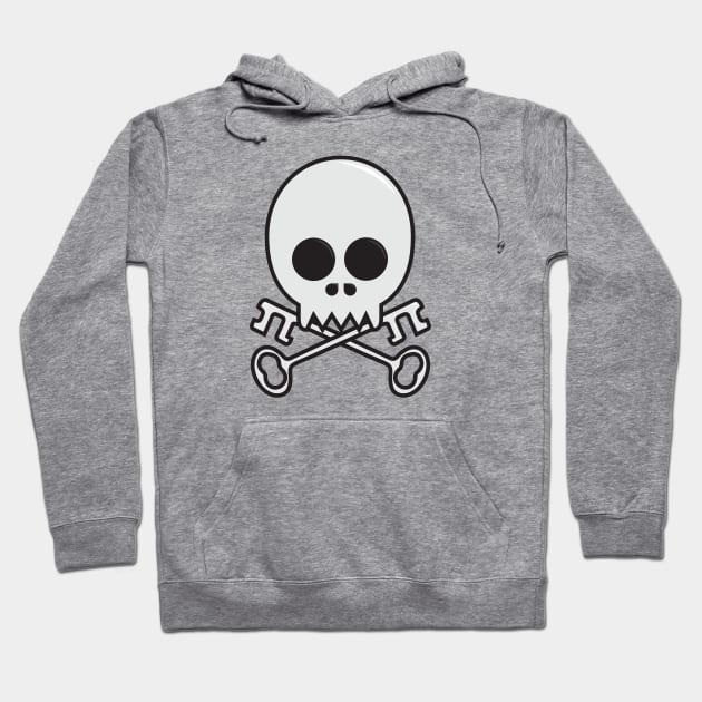 Skull and Crossed Keys Hoodie by LocalZonly